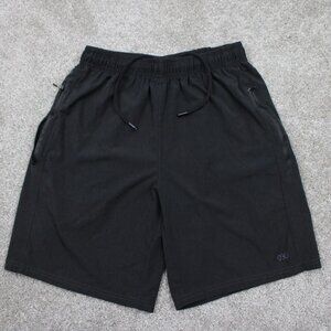 Legend Shorts Mens Small Black Polyester Stretch Zip Pocket Athleisure 8" inseam